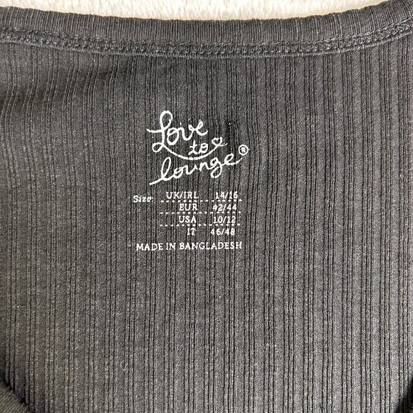 NWOT Y2K Love To Lounge Ribbed Knit Henley Women's Large Twilight Cozy Grunge - Picture 3 of 8